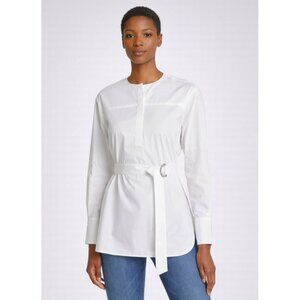 NWT La Ligne Stephanie Cotton Belted Tunic Blouse White
